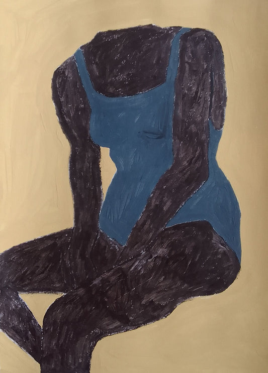 Garota de maiô azul  - 2022 Impressão Fine art