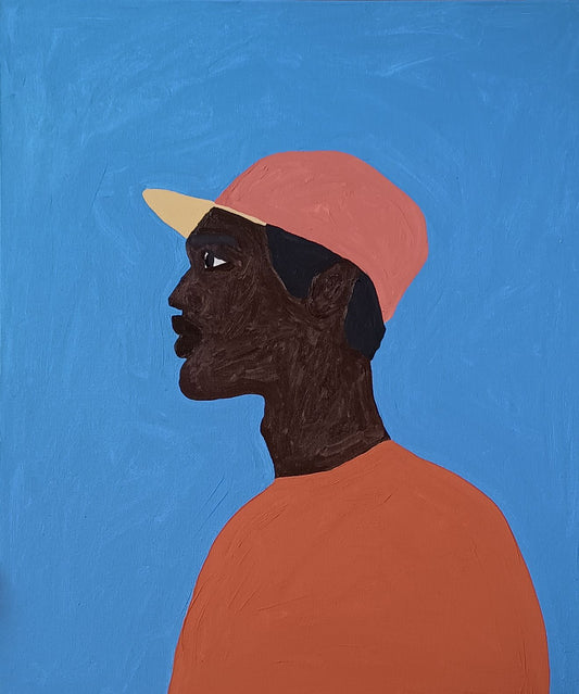 Jovem preto de boné 2 - 2024 Impressão fine art