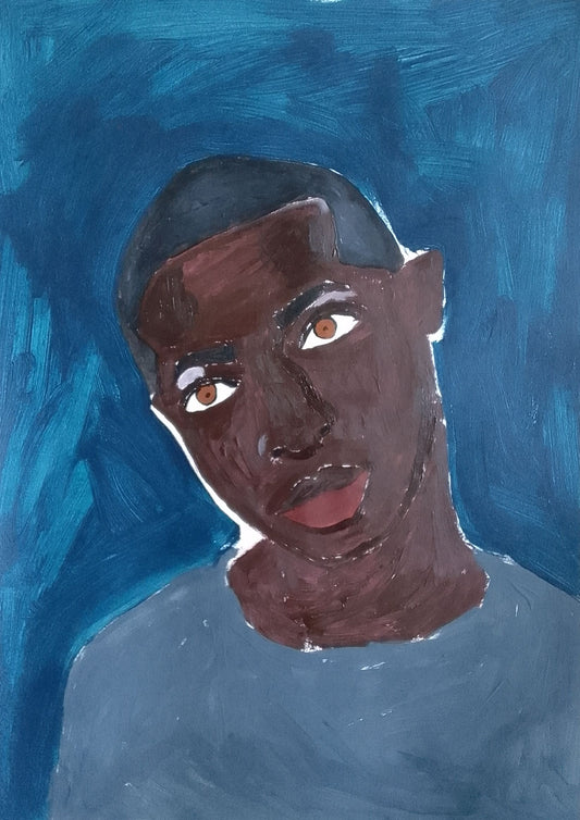Retrato de um jovem preto - 2023 Impressão Fine art